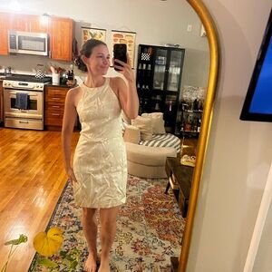 Vintage Elegant Cream Sleeveless Dress